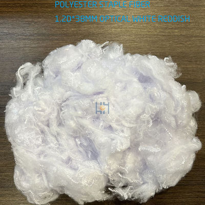 Virgin Polyester Optik Fiber Beyaz Kırmızı Psf Filmek için Fiber 1.2D X 38mm OW_R