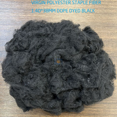 Buy Spinning Blending Virgin Polyester Staple Fiber Dope Dyed Black 1.4D x 38mm DDB online manufacture
