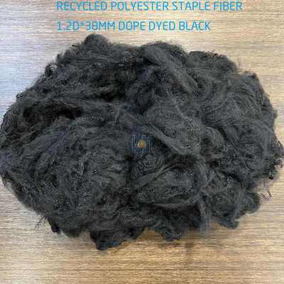 kupować Włókno podstawowe z poliestru czarnego z recyklingu certyfikowane przez GRS dla zrównoważonej i przyjaznej dla środowiska produkcji 1.2D X 38mm DDB online manufacture