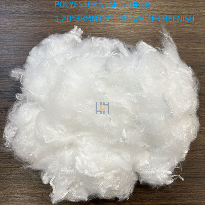 Beli 100% Polyester Fiber Optik Putih Hijau Untuk Tekstil 1.2D X 38mm OW_G online manufacture