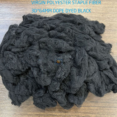 Buy Virgin Black  Staple Fiber Polyester For Textile With OEKO-TEX 100 Standard 3D X 64mm online manufacture